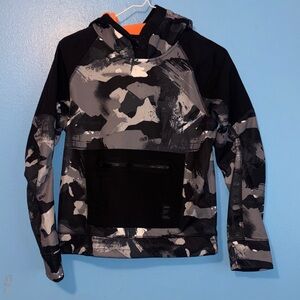 Kids Black and Gray Camouflage Raincoat